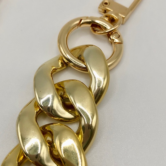 Chunky acrylic chain link bag strap, shiny gold - Picture 2 of 2